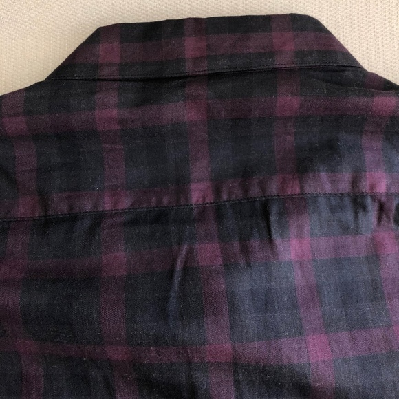 Theory Deep Red/Black Check Shirt XXL - Picture 9 of 10